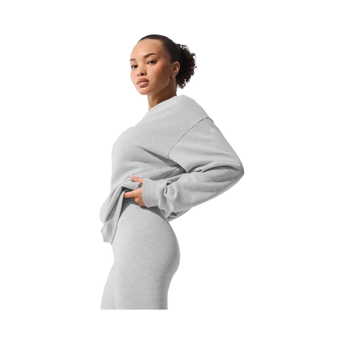 Alo Women's Chill Crew Neck Pullover - Athletic Heather Grey