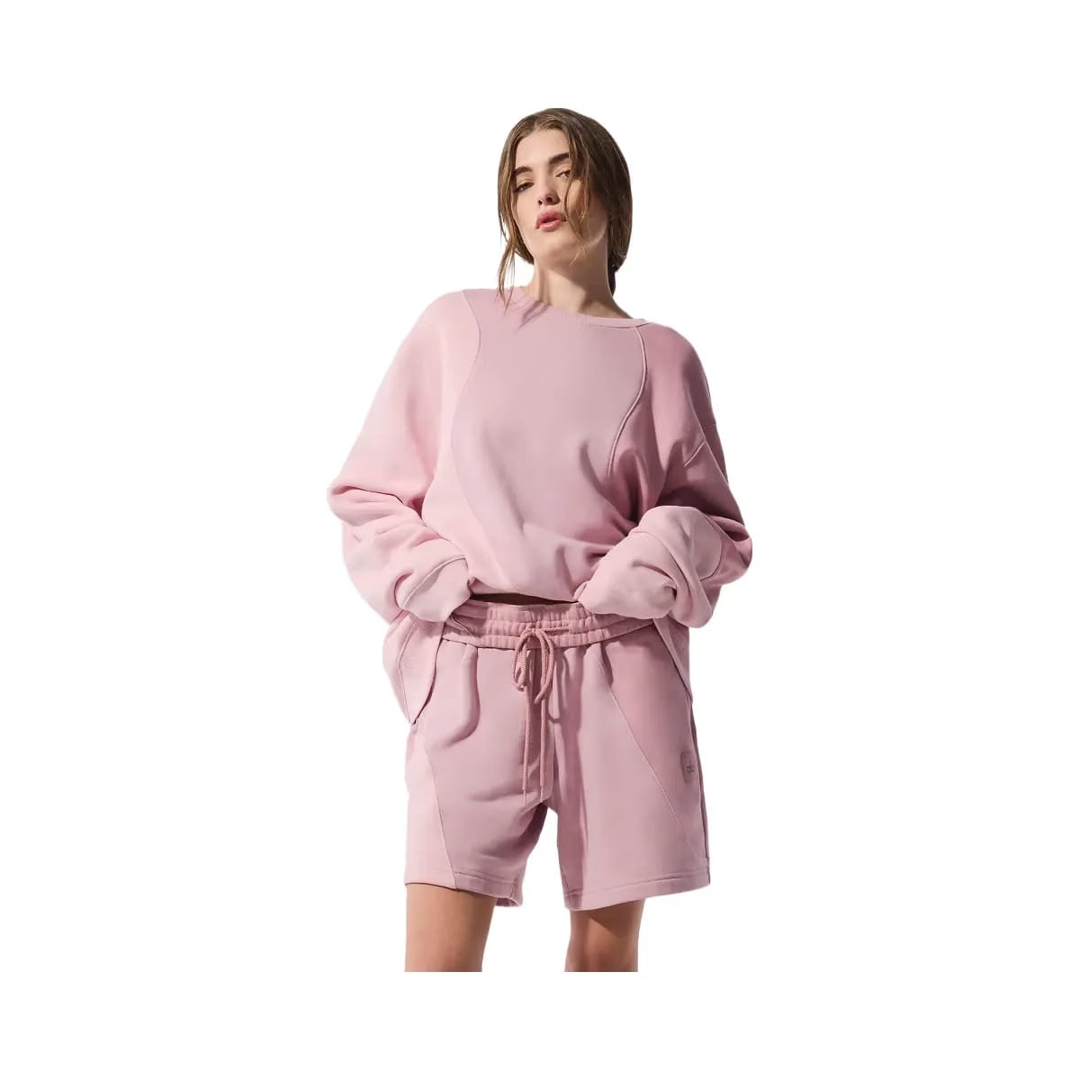 Alo Women's Make Waves Crew Neck Pullover - Sunset Pink Tonal