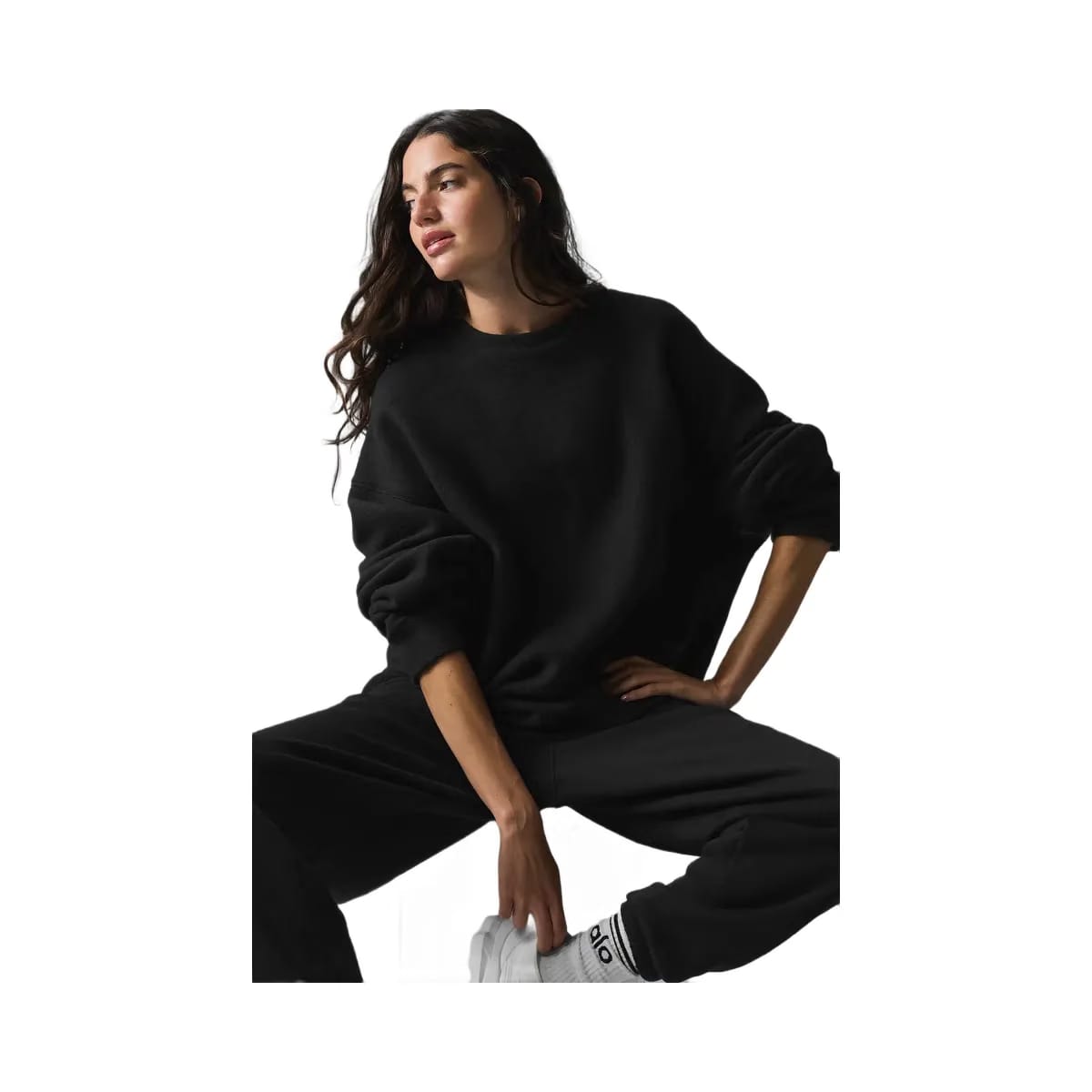 Alo Women's Triumph Restore Crew Neck Sweatshirt - Black