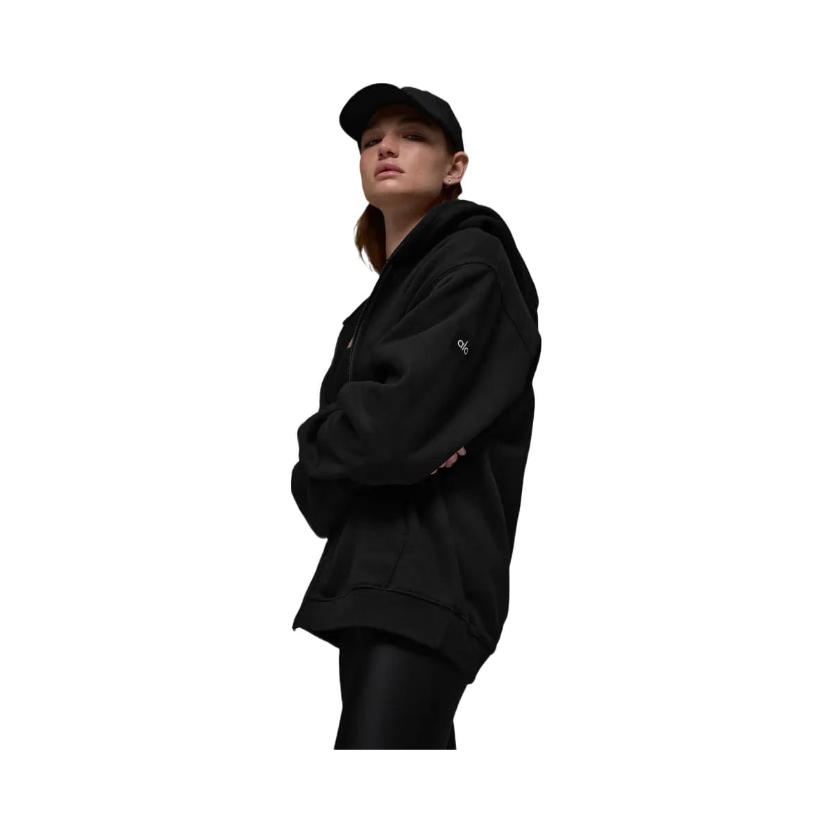 Alo Women's Renown Heavy Weight Full Zip Hoodie - Black