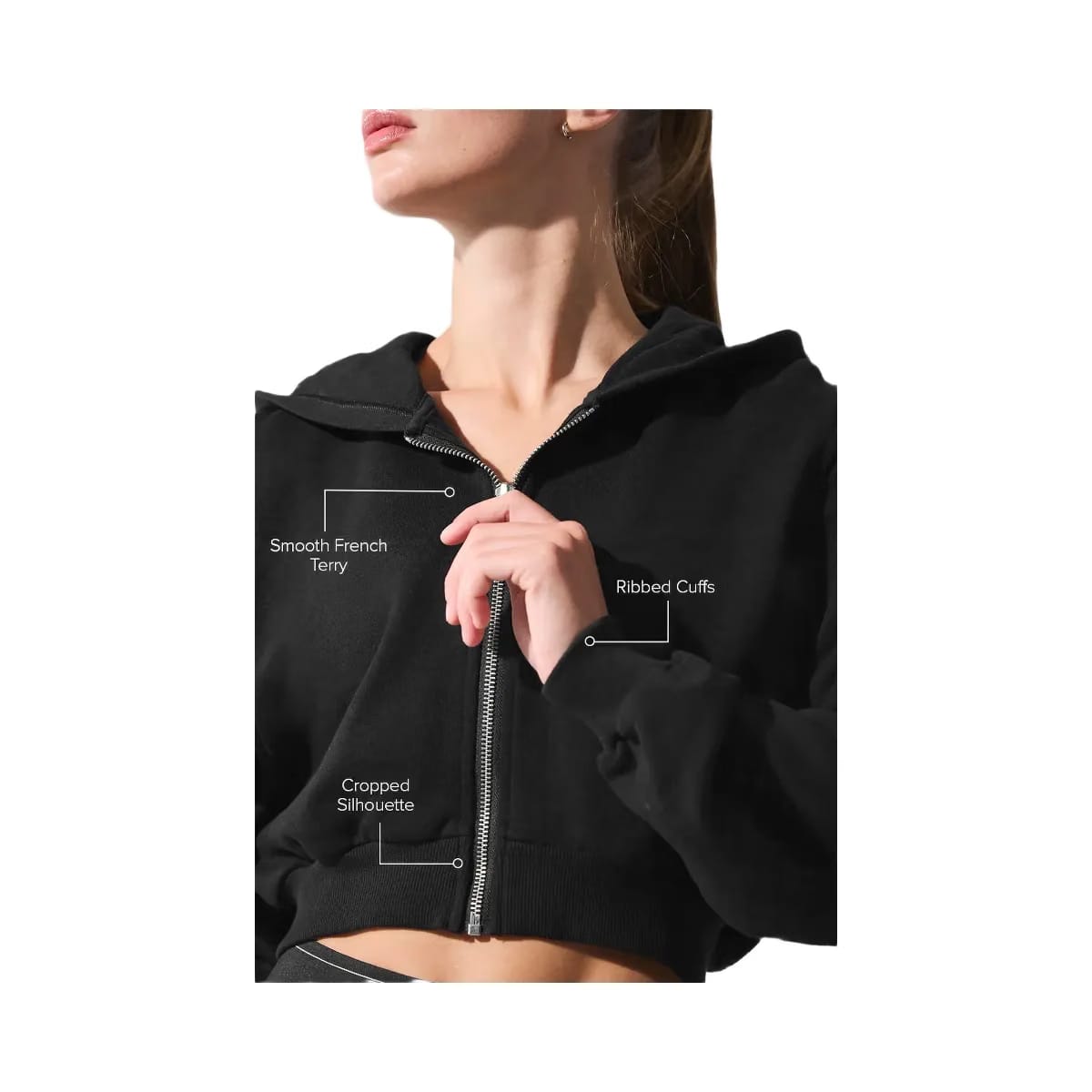 Alo Women's Sweet Escape Zip Up Hoodie - Black