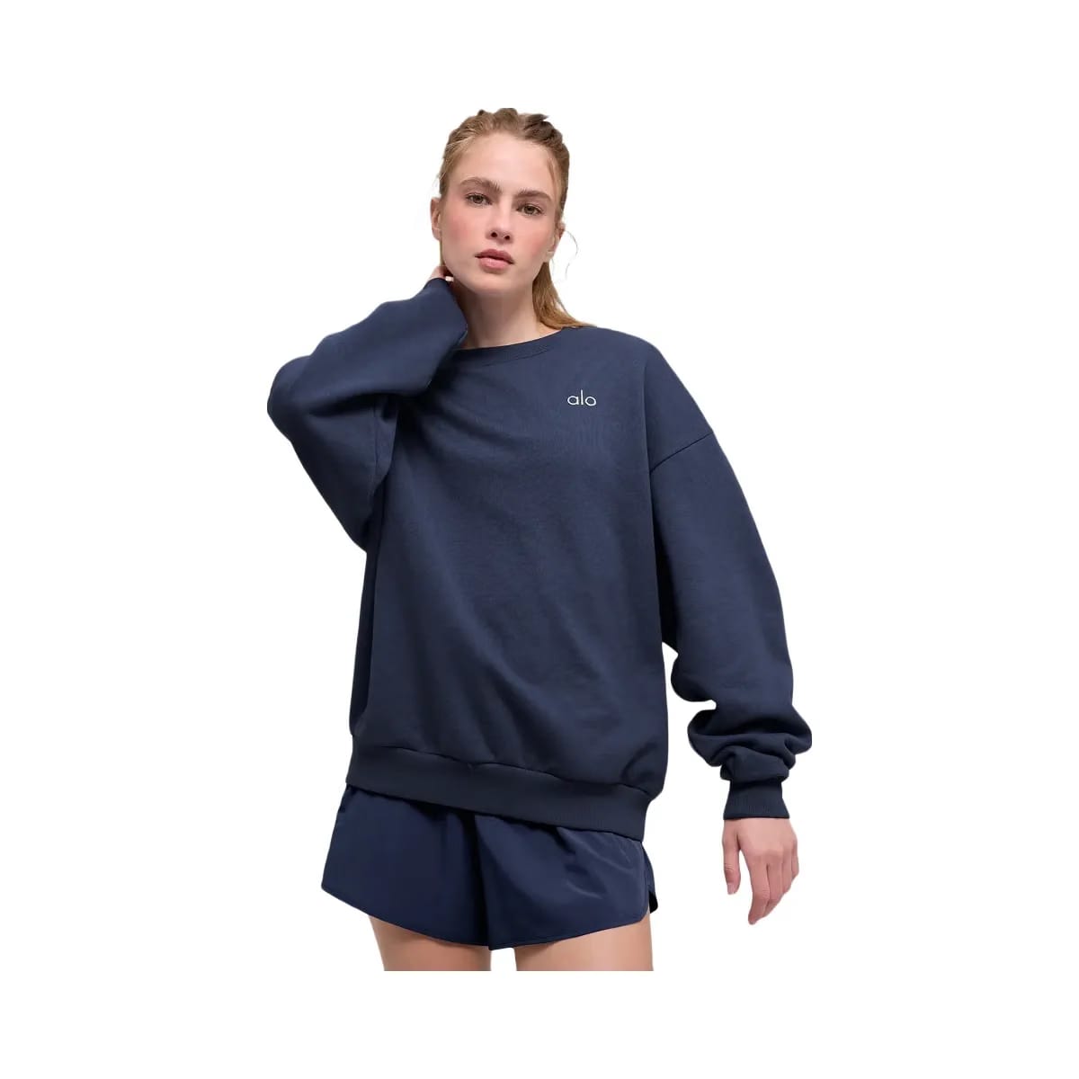 Alo Women's Accolade Crew Neck Pullover - Navy