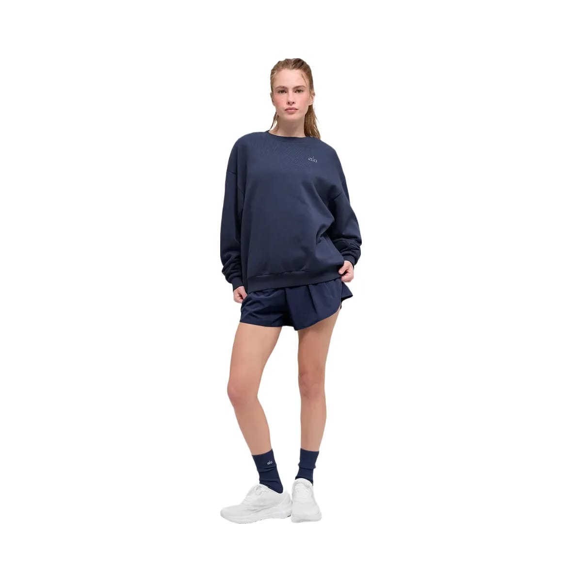 Alo Women's Accolade Crew Neck Pullover - Navy