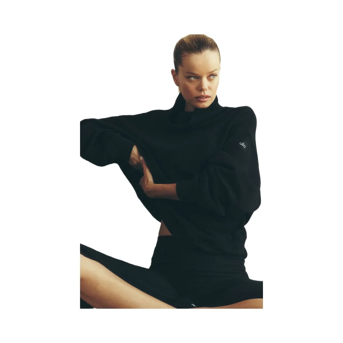 Alo Women's Hazy Mock Neck Pullover - Black