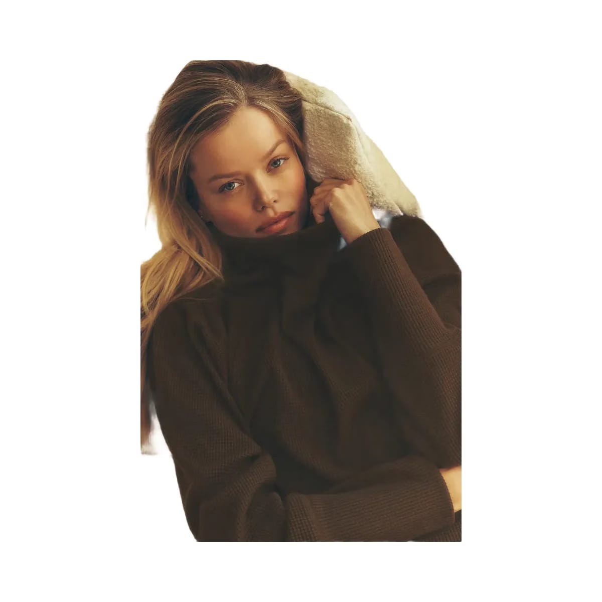Alo Women's Waffle Weekend Escape Mock Neck Long Sleeve - Espresso