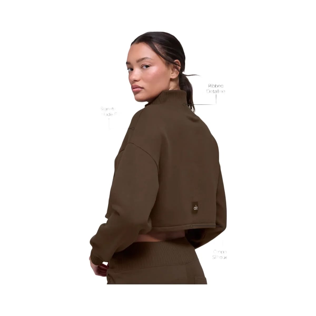 Alo Women's Cropped Serenity Coverup - Espresso