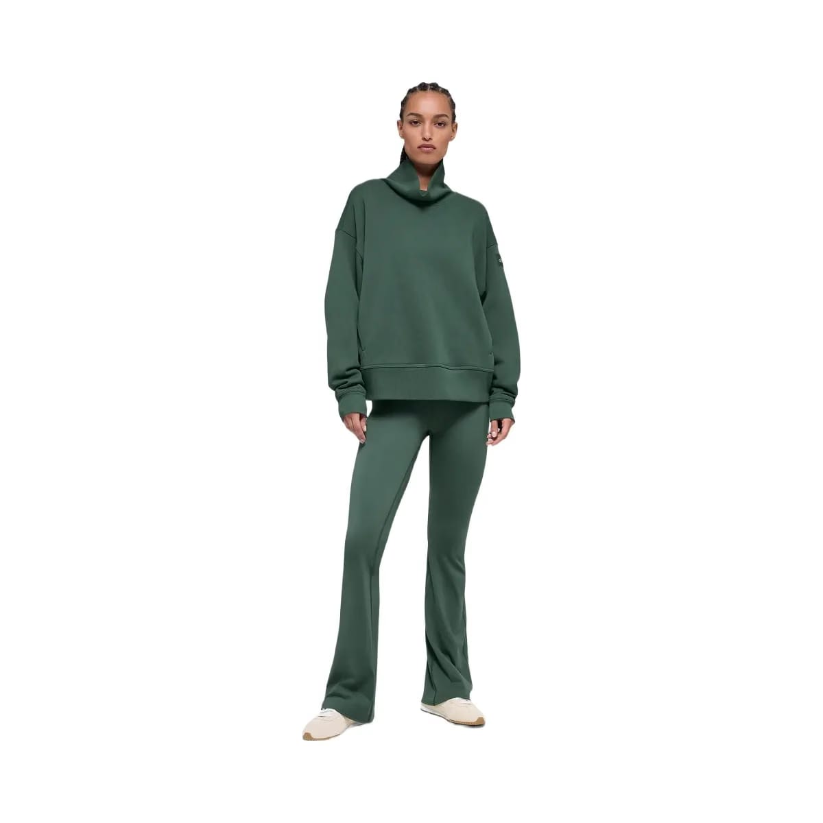Alo Women's Hazy Mock Neck Pullover - Clover Green