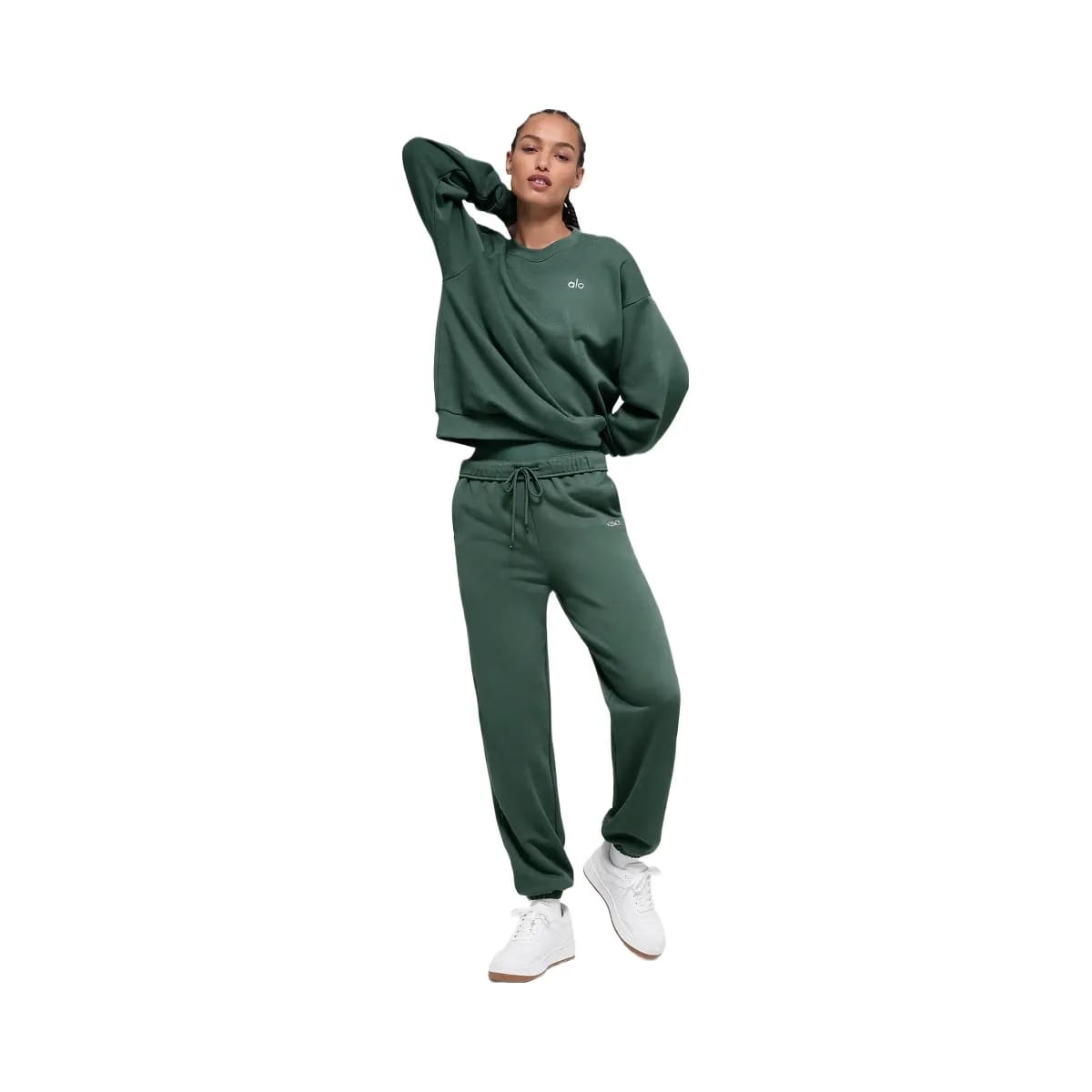 Alo Women's Accolade Crew Neck Pullover - Clover Green