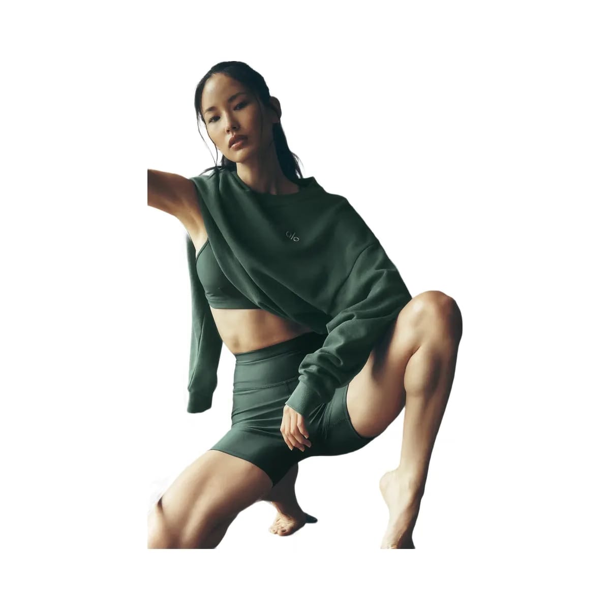 Alo Women's Accolade Crew Neck Pullover - Clover Green