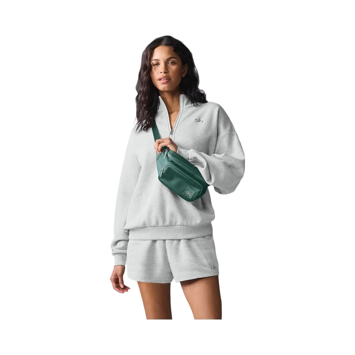 Alo Women's Accolade 1/4 Zip Pullover - Athletic Heather Grey