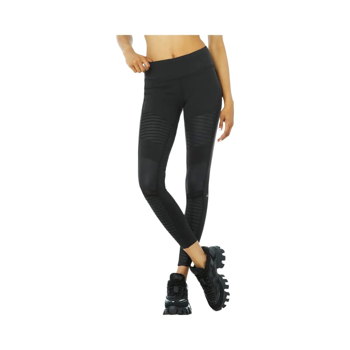 Alo Women's Moto Legging - Black/Black Glossy