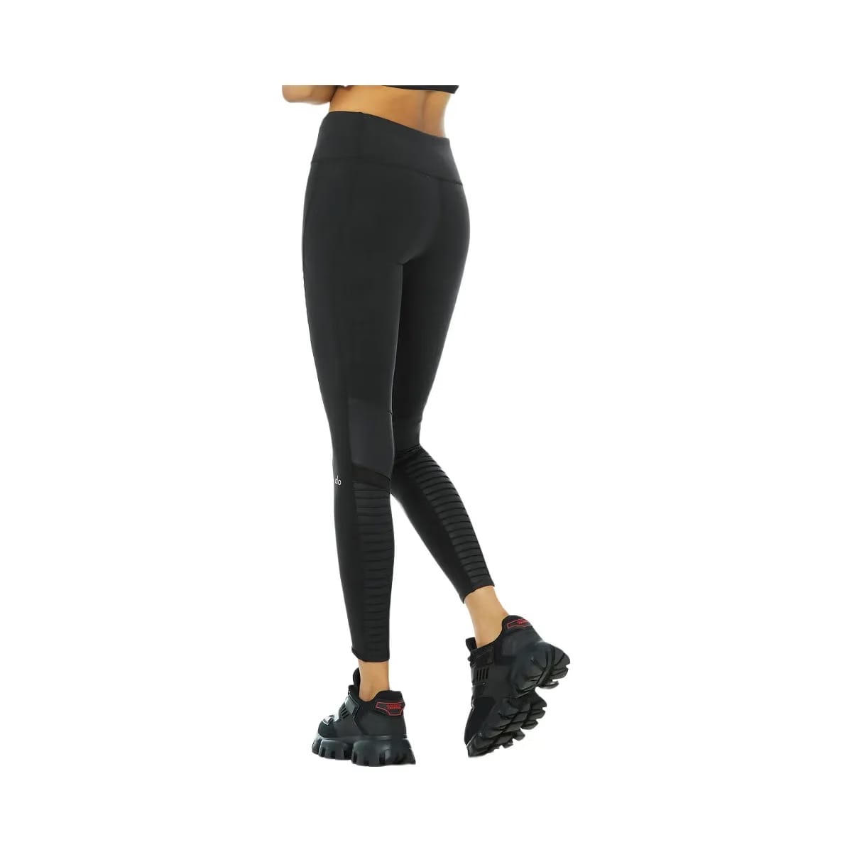 Alo Women's Moto Legging - Black/Black Glossy