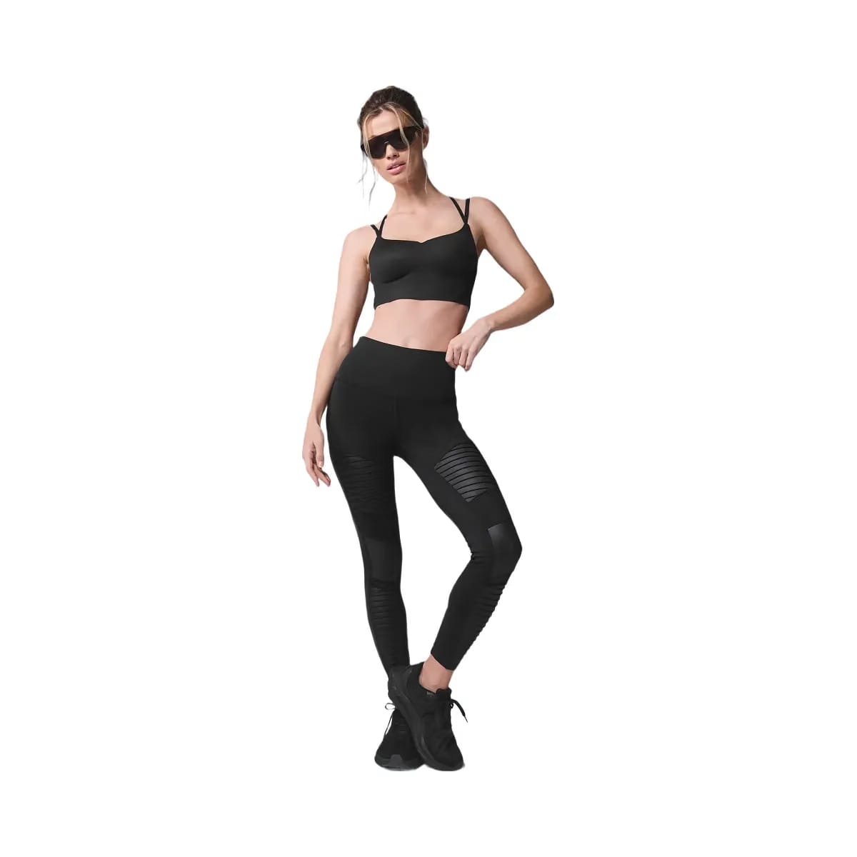 Alo Women's 7/8 High-Waist Moto Legging - Black