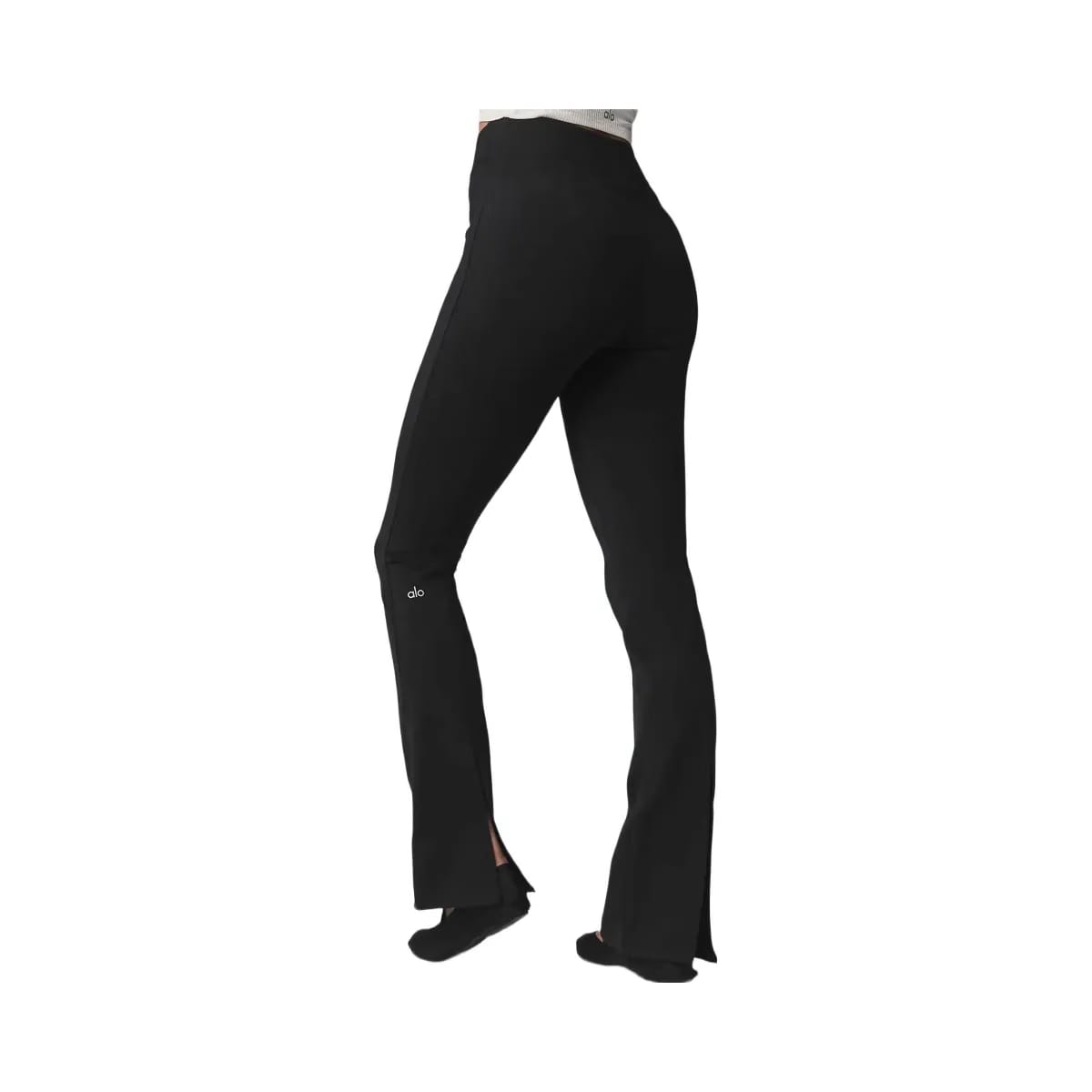 Alo Women's Airbrush High-Waist Kick-Back Legging - Black