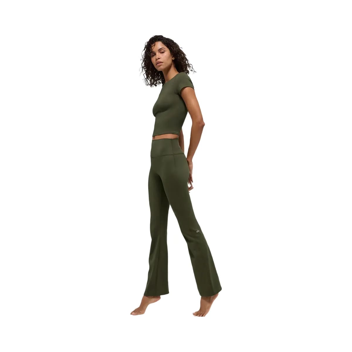 ALO Women's Softsculpt High-Waist Bootcut Legging - Green Olive