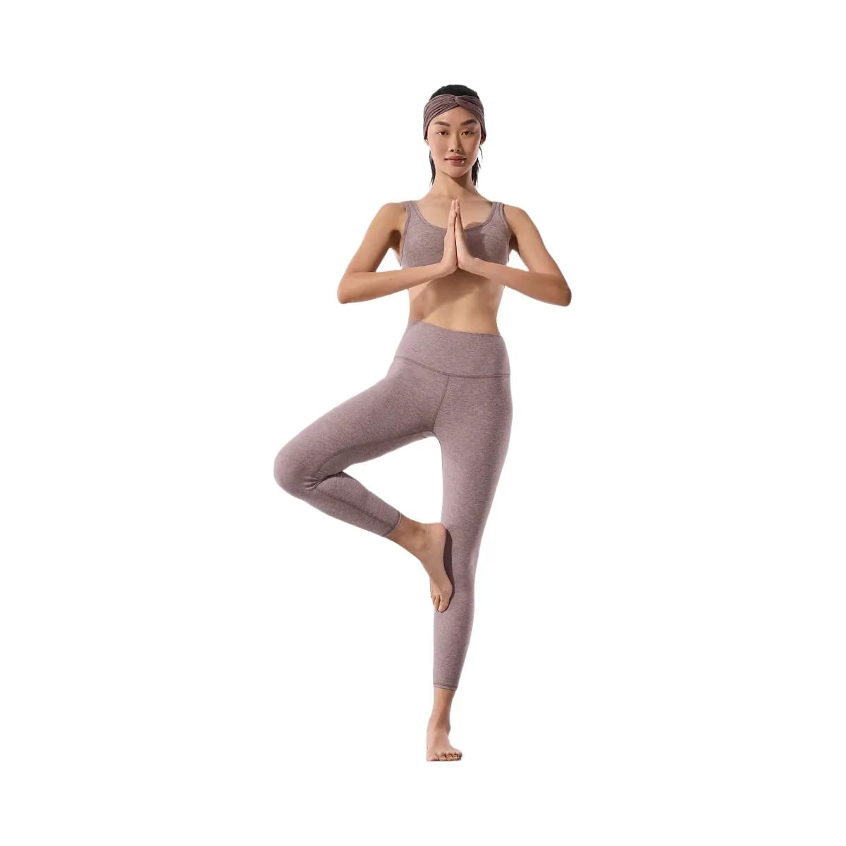 Alo Women's Alosoft High-Waist 7/8 Highlight Legging - Dark Pink Quartz Heather
