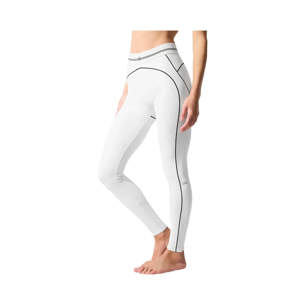 Alo Women's Airbrush High-Waist Heart Throb Legging - White/Black