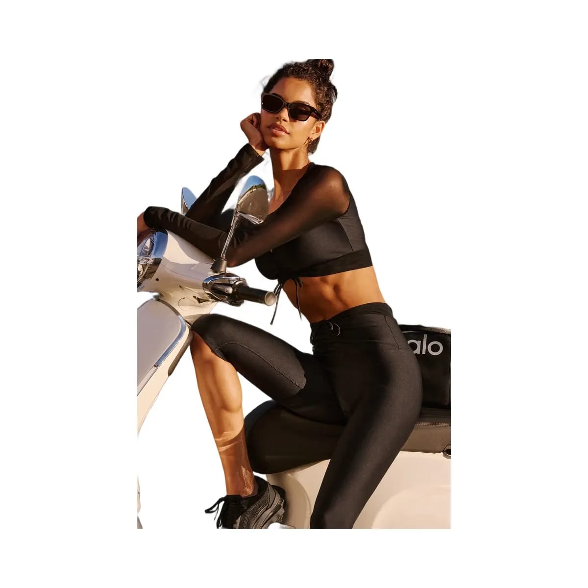 Alo Women's Airlift Mesh High-Waist Divine Capri - Black