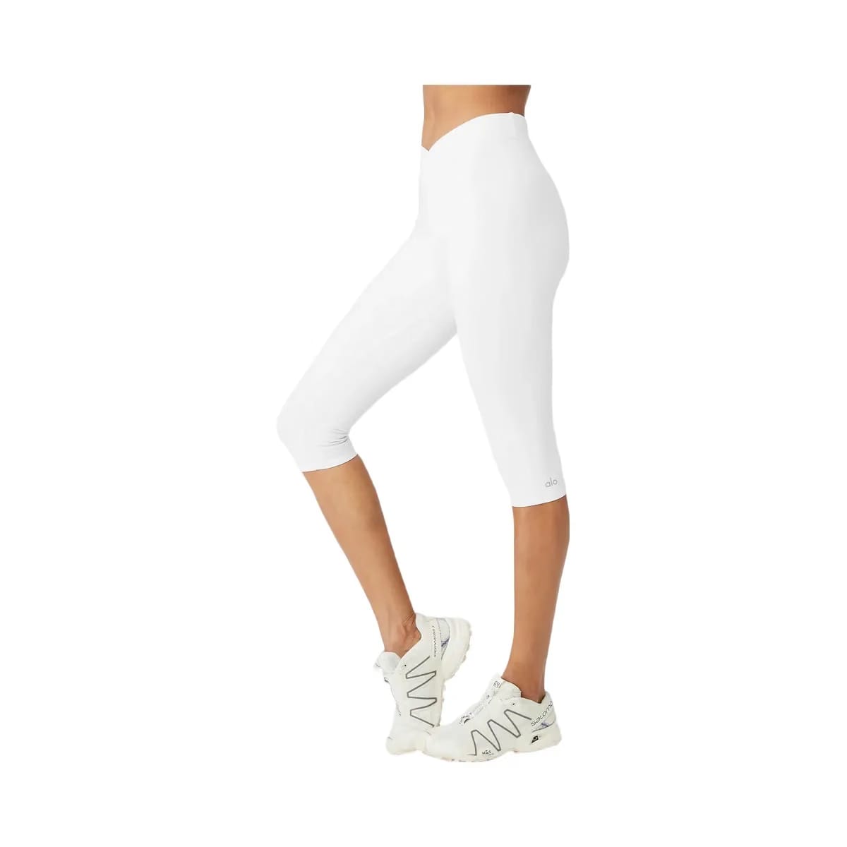 Alo Women's Airbrush V-Cut Define Capri - White