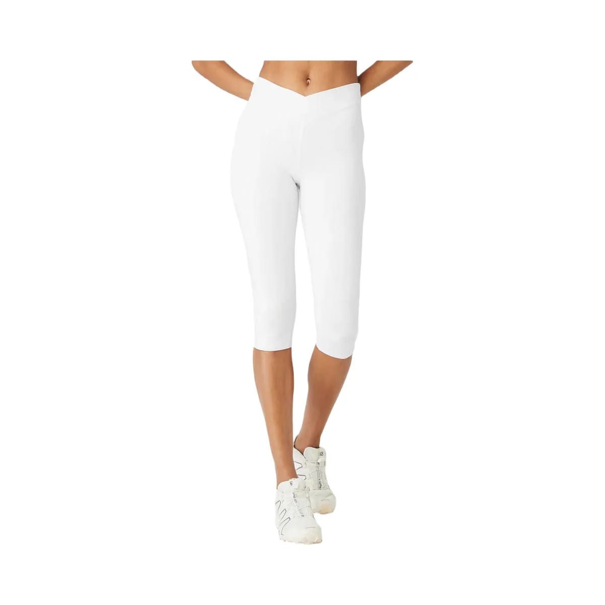 Alo Women's Airbrush V-Cut Define Capri - White
