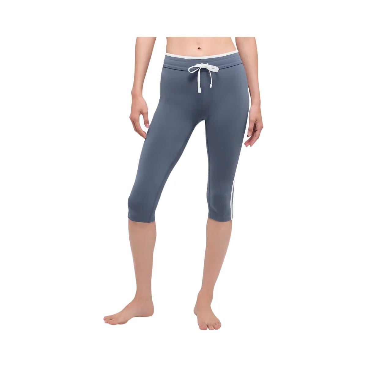 Alo Women's Airbrush High-Waist Race Pace Capri - Bluestone/White