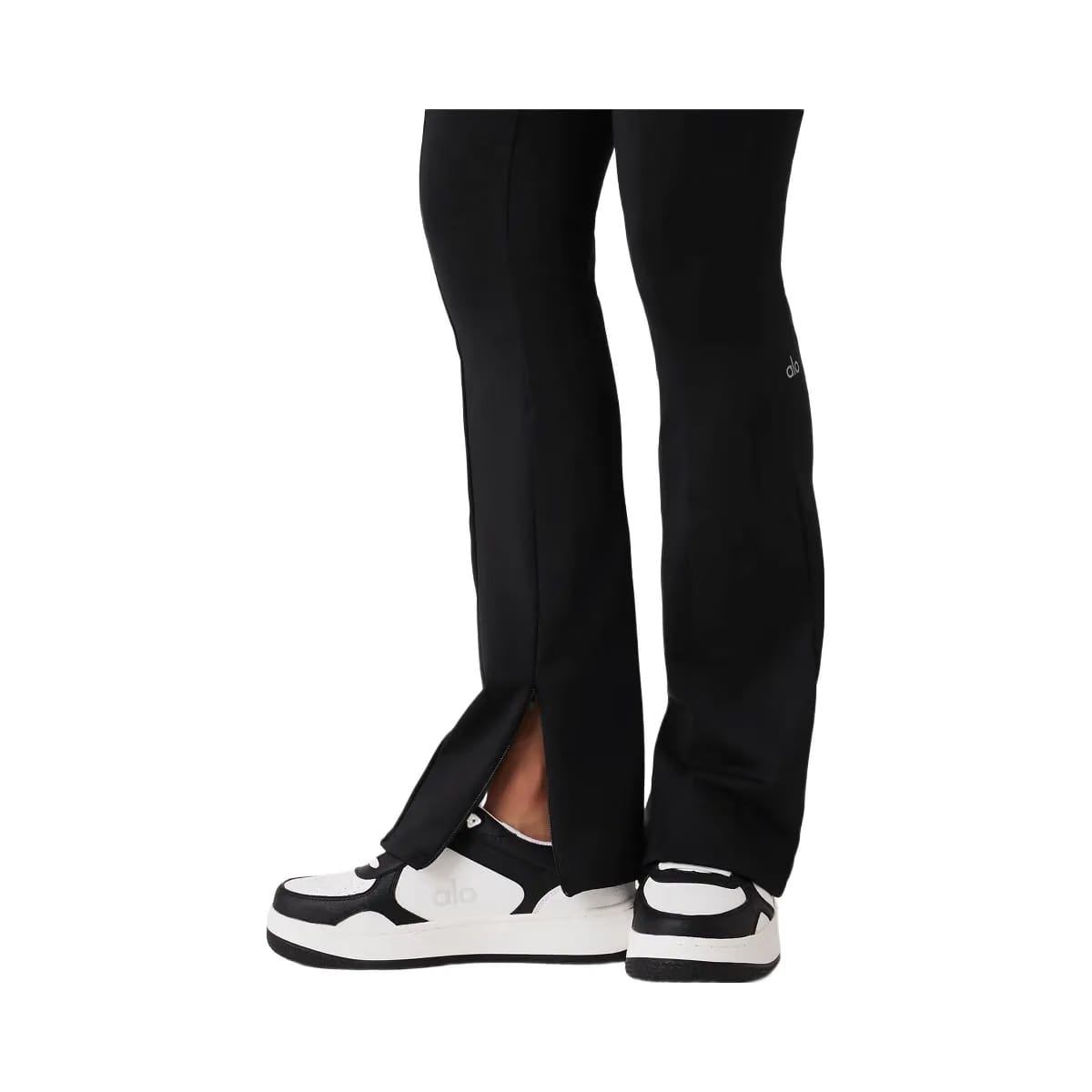 Alo Women's High-Waist 7/8 Zip It Flare Legging - Black