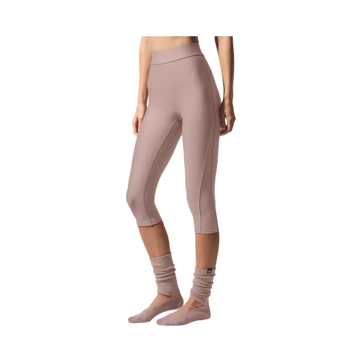 Alo Women's Airlift Mesh High-Waist Just Right Capri - Taupe