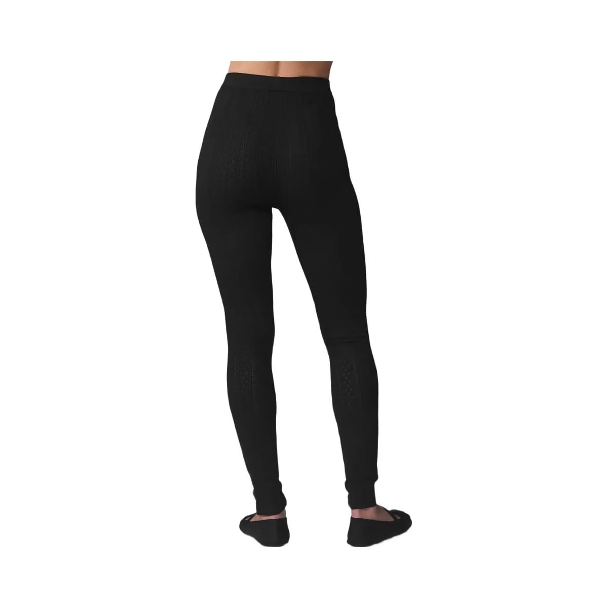 Alo Women's Pointelle Sweater High-Waist Be Mine Legging - Black