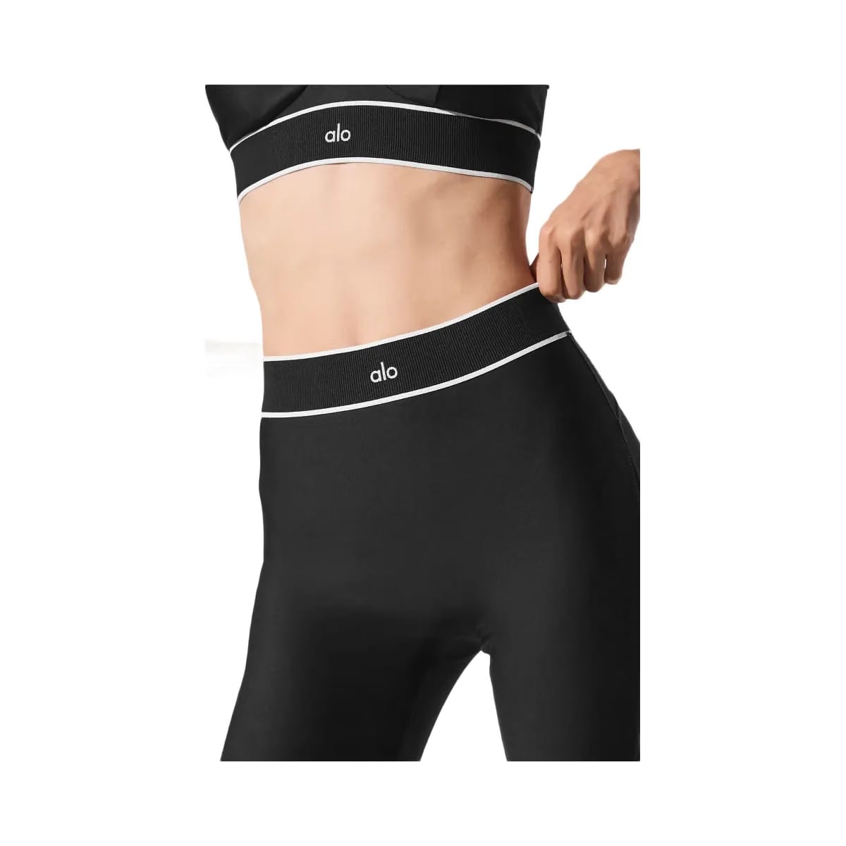 Alo Women's Airlift Mesh High-Waist Darling Stirrup Legging - Black