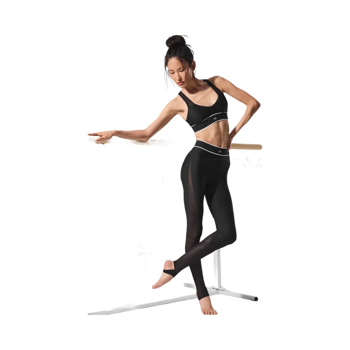 Alo Women's Airlift Mesh High-Waist Darling Stirrup Legging - Black