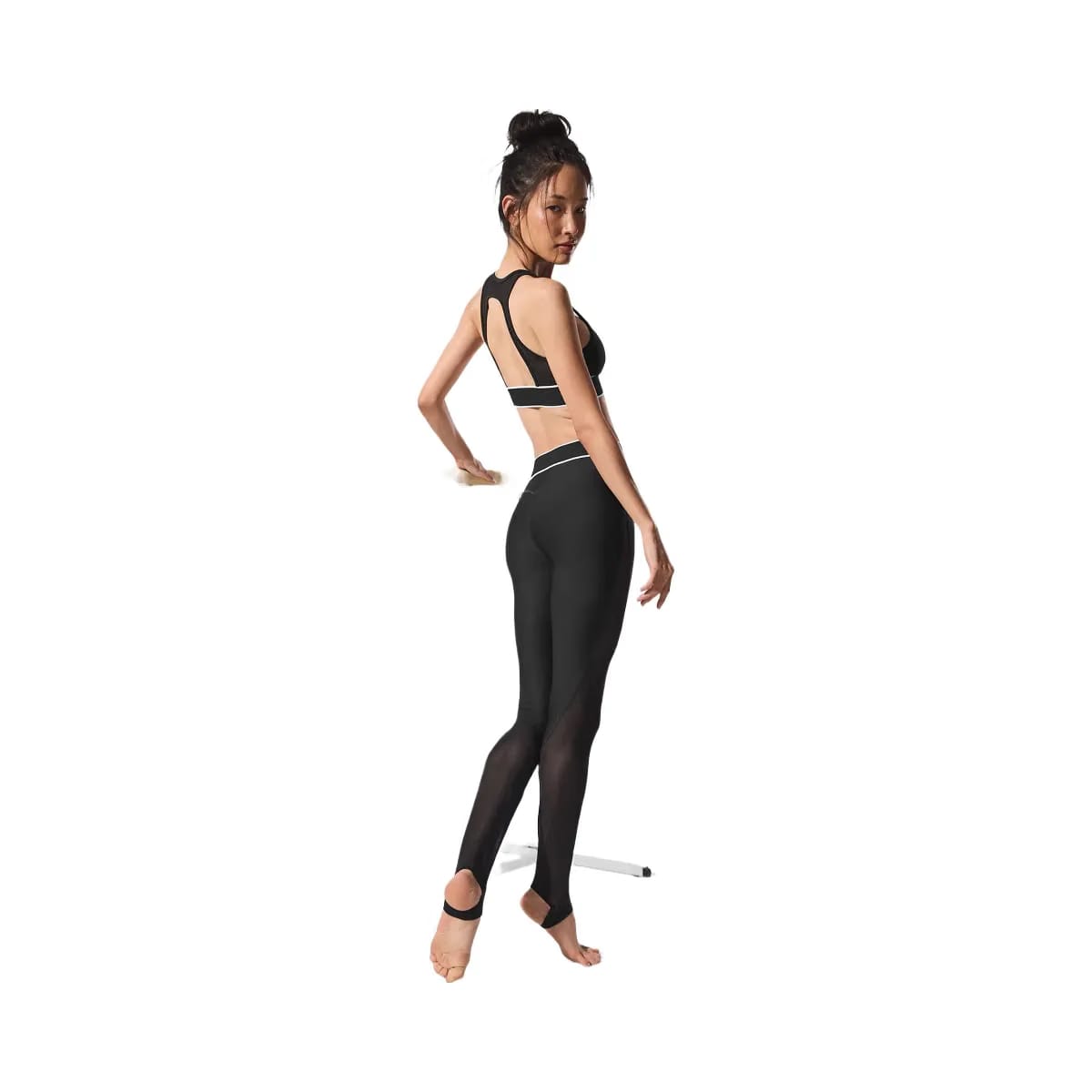 Alo Women's Airlift Mesh High-Waist Darling Stirrup Legging - Black