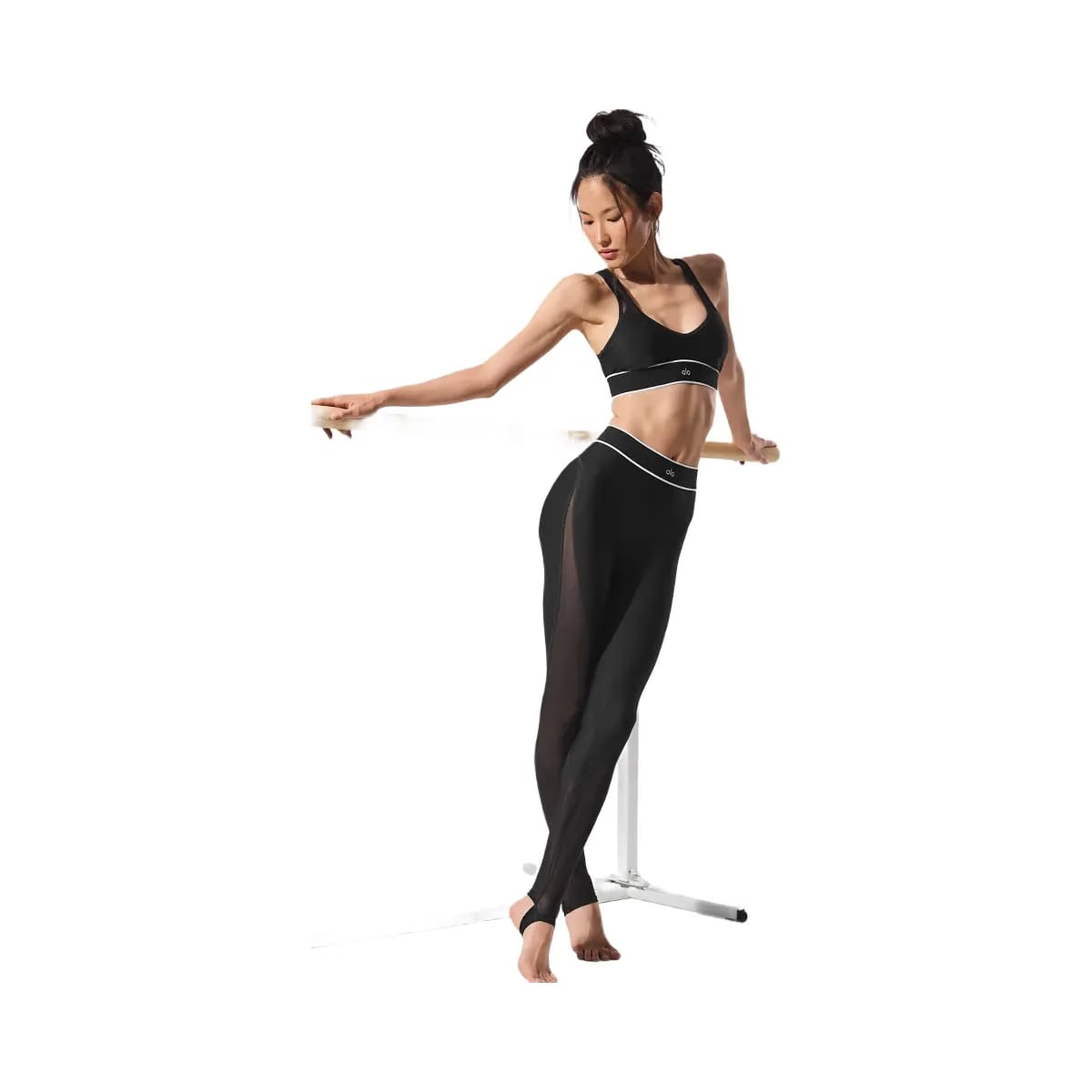 Alo Women's Airlift Mesh High-Waist Darling Stirrup Legging - Black