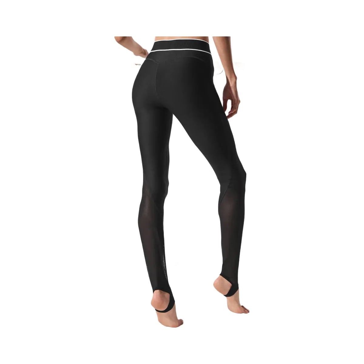 Alo Women's Airlift Mesh High-Waist Darling Stirrup Legging - Black
