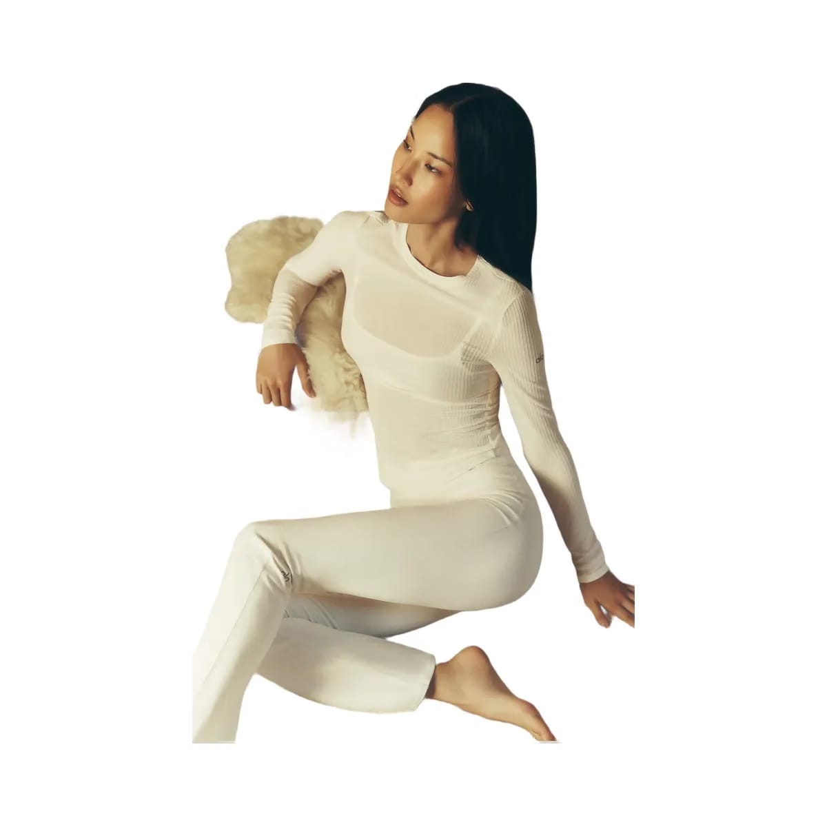 Alo Women's Airbrush High-Waist 7/8 Bootcut Legging - Ivory