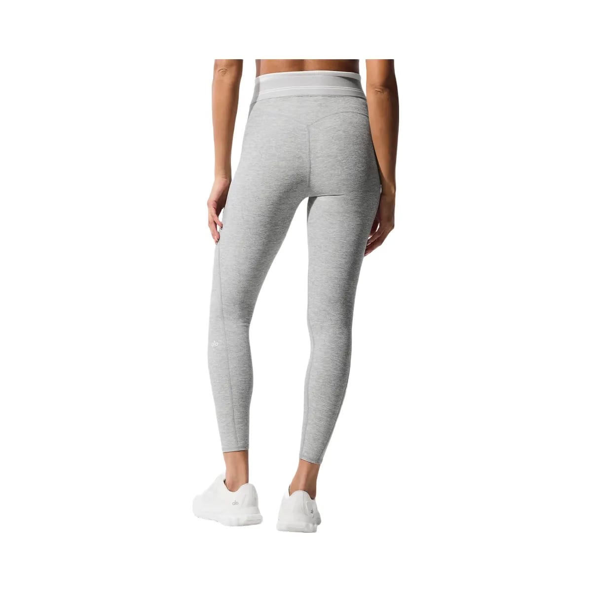 Alo Women's Alosoft High-Waist 7/8 Better Together Legging - Athletic Heather Grey/White
