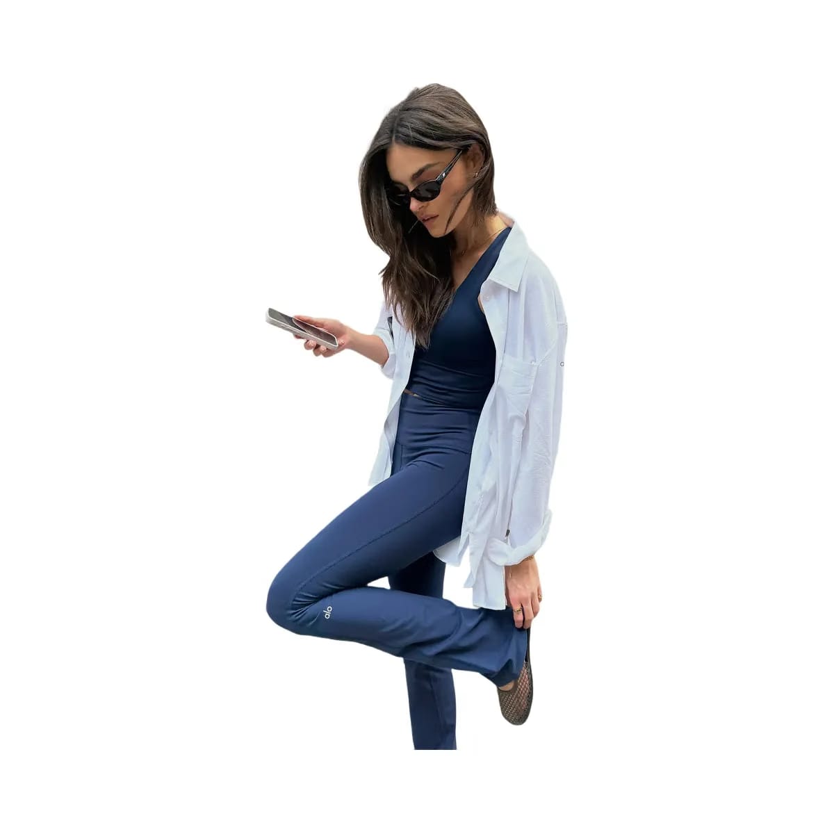 Alo Women's Airbrush High-Waist 7/8 Bootcut Legging - Navy