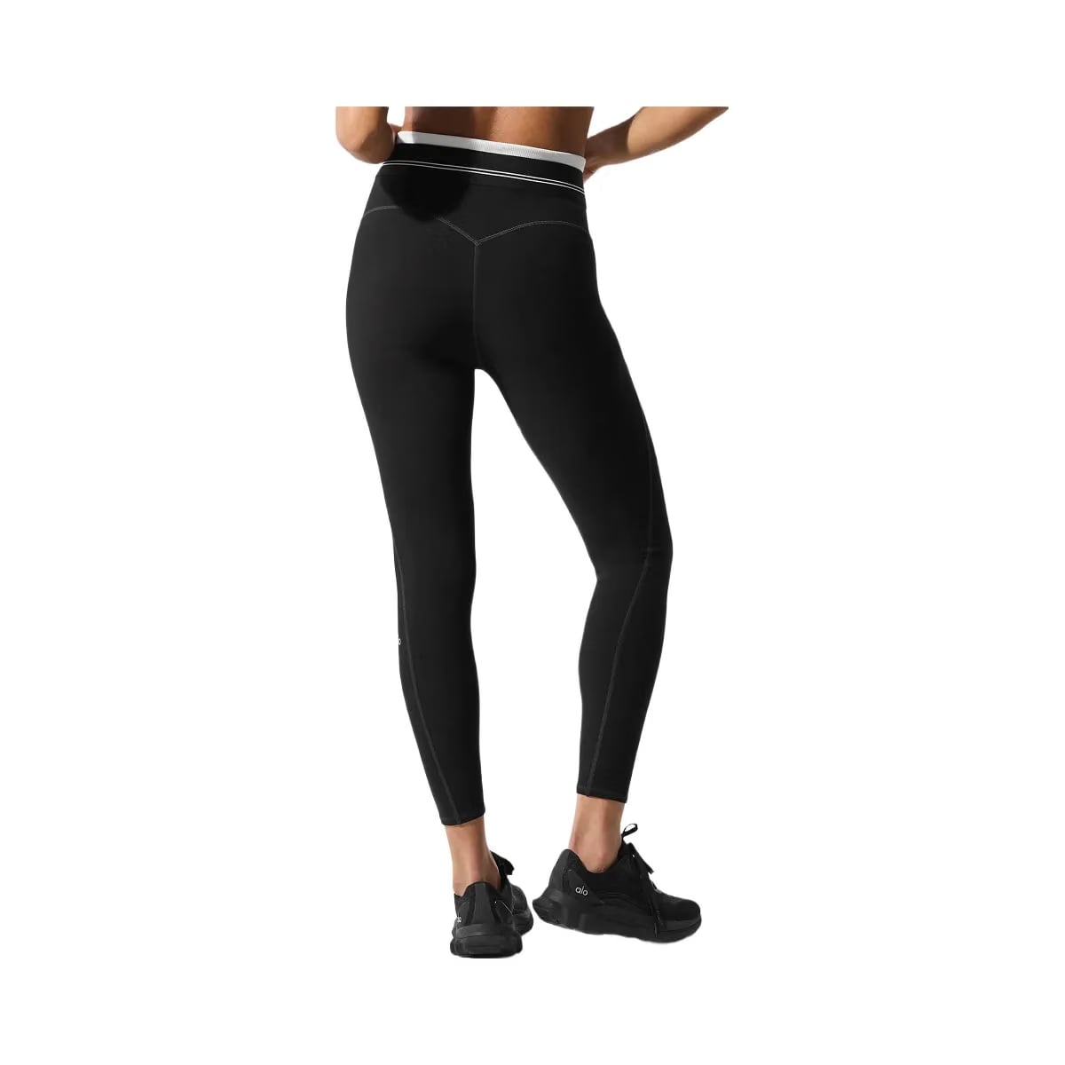 Alo Women's Airbrush High-Waist 7/8 Better Together Legging - Black/White