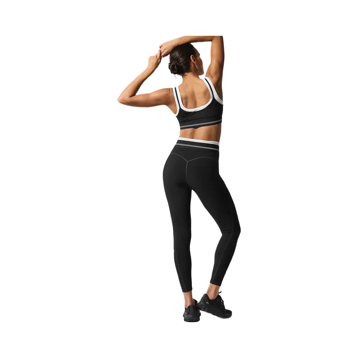 Alo Women's Airbrush High-Waist 7/8 Better Together Legging - Black/White