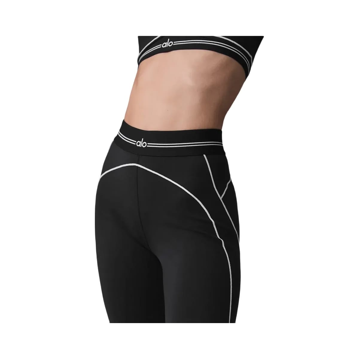 Alo Women's Airbrush High-Waist Heart Throb Legging - Black/White