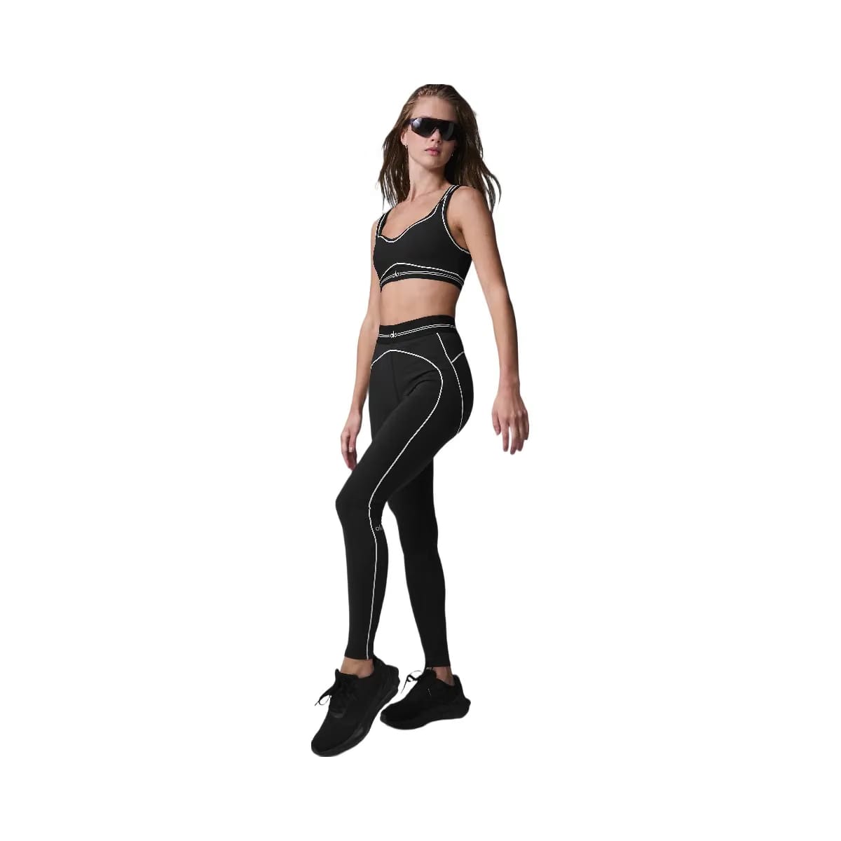 Alo Women's Airbrush High-Waist Heart Throb Legging - Black/White