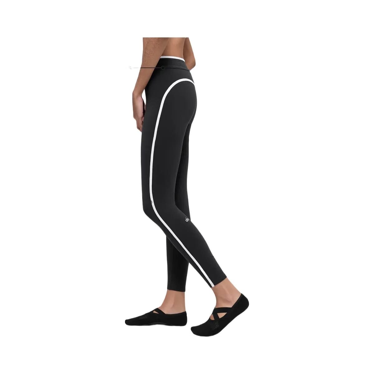 Alo Women's Airbrush High-Waist Race Pace 7/8 Legging - Black/White