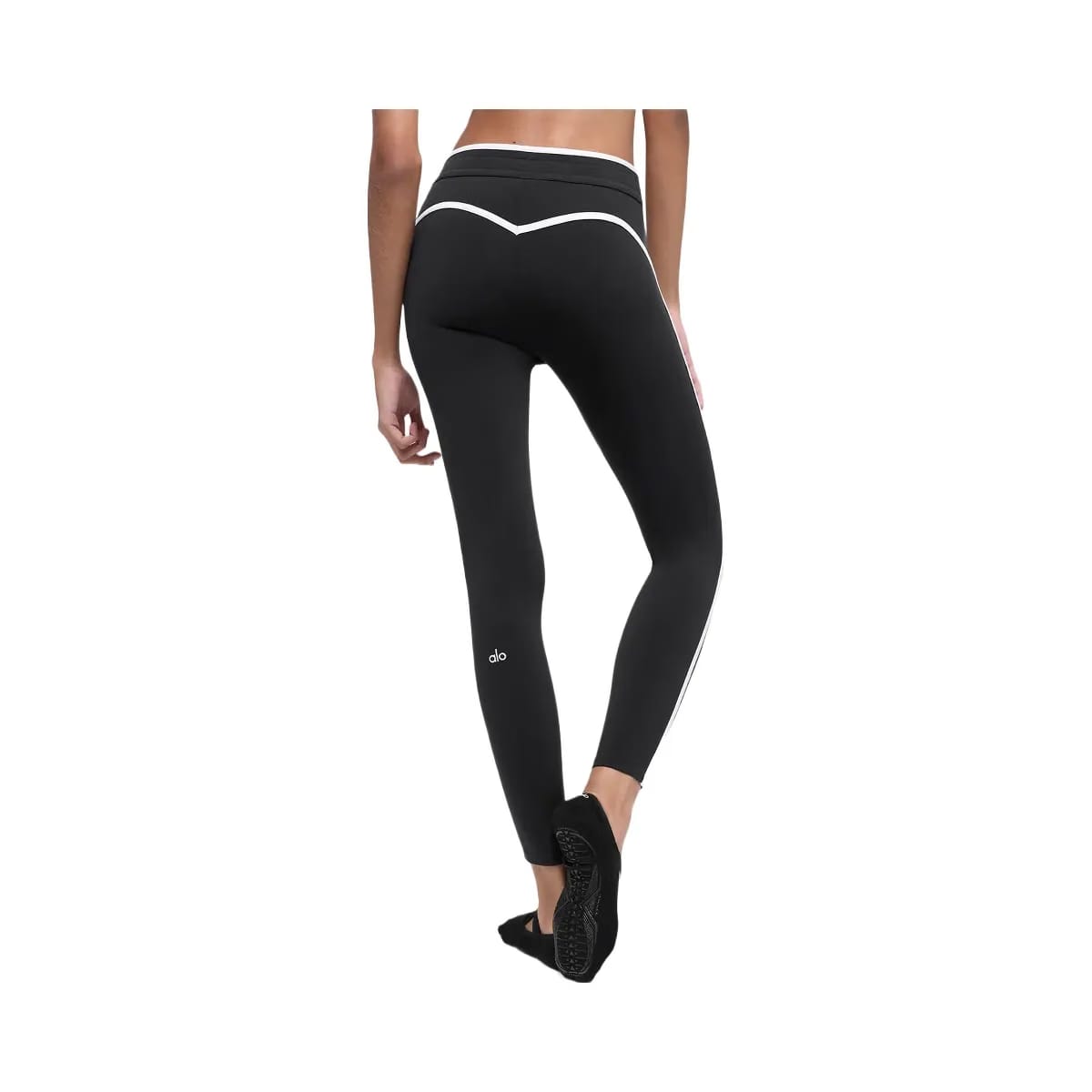 Alo Women's Airbrush High-Waist Race Pace 7/8 Legging - Black/White