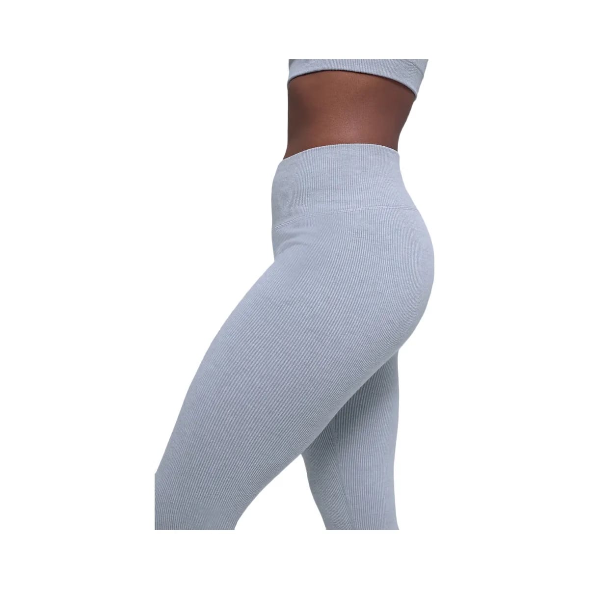 Alo Women's Seamless High-Waist Two Tone Rib Legging - Winter Frost Heather
