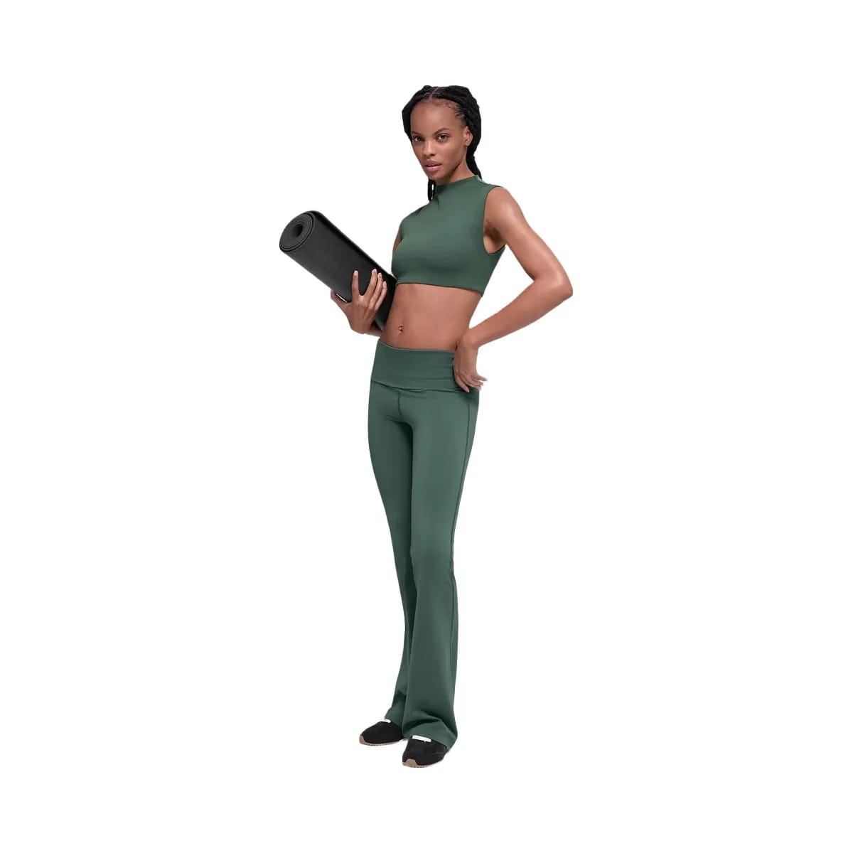 Alo Women's ALO Softsculpt Foldover Flare Legging - Clover Green
