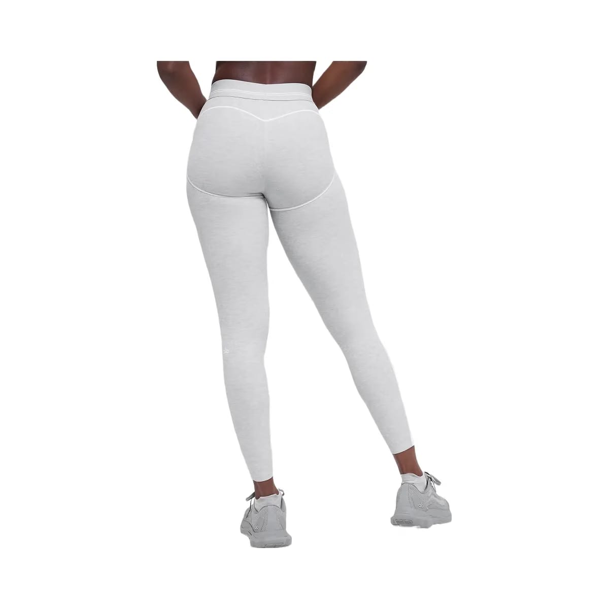 Alo Women's 7/8 High-Waist Alosoft Heart Throb Legging - Athletic Heather Grey/White