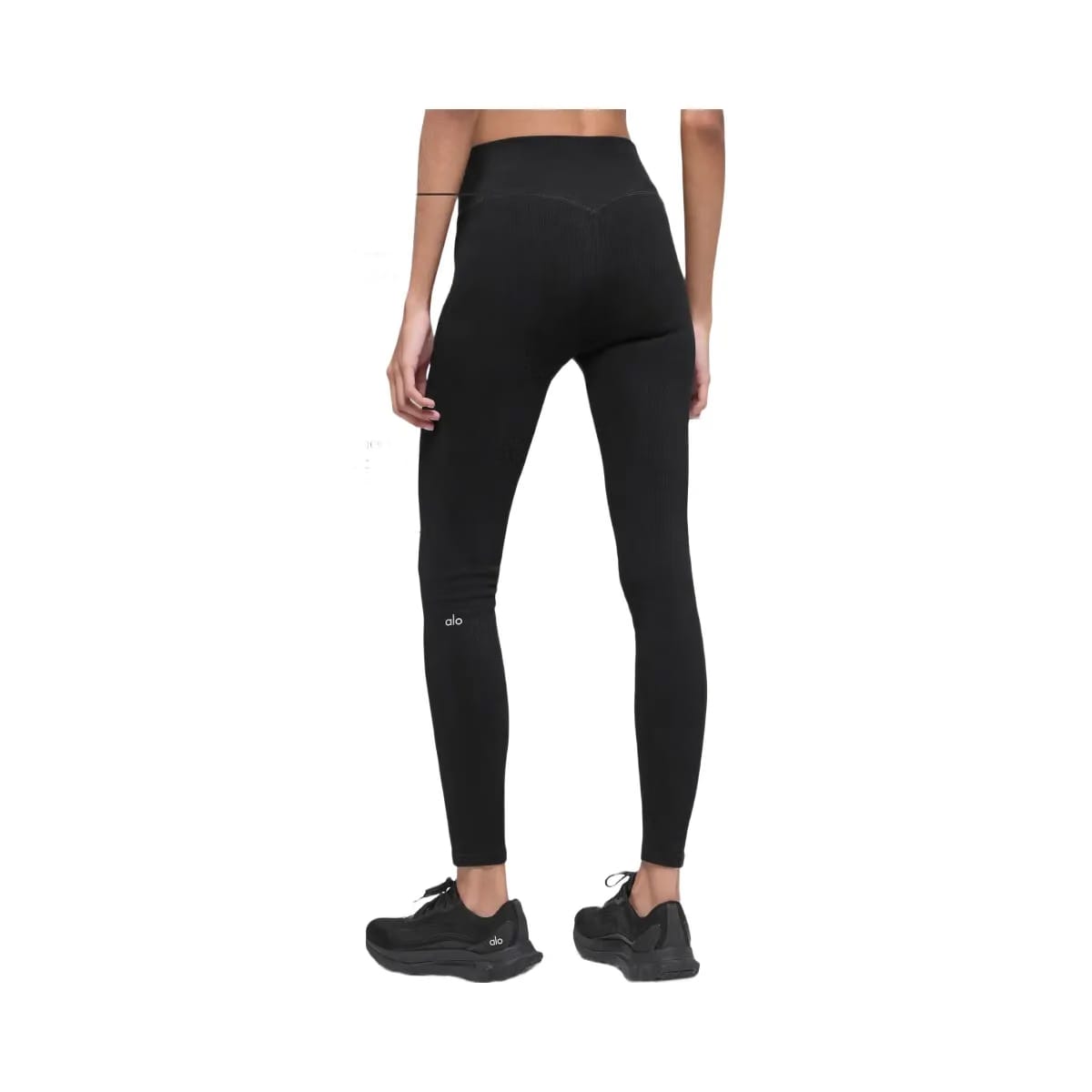 Alo Women's Seamless High-Waist Two Tone Rib Legging - Black