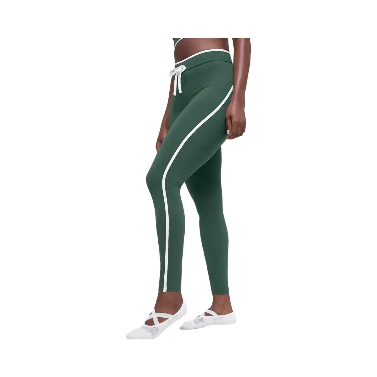 Alo Women's Airbrush High-Waist Race Pace 7/8 Legging - Clover Green/White