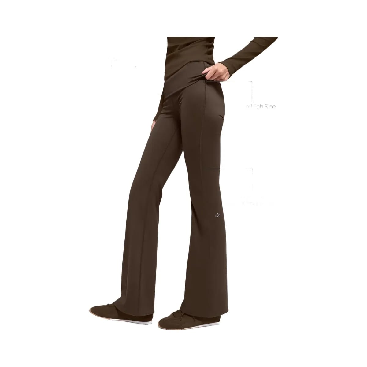 Alo Women's ALO Softsculpt Foldover Flare Legging - Espresso