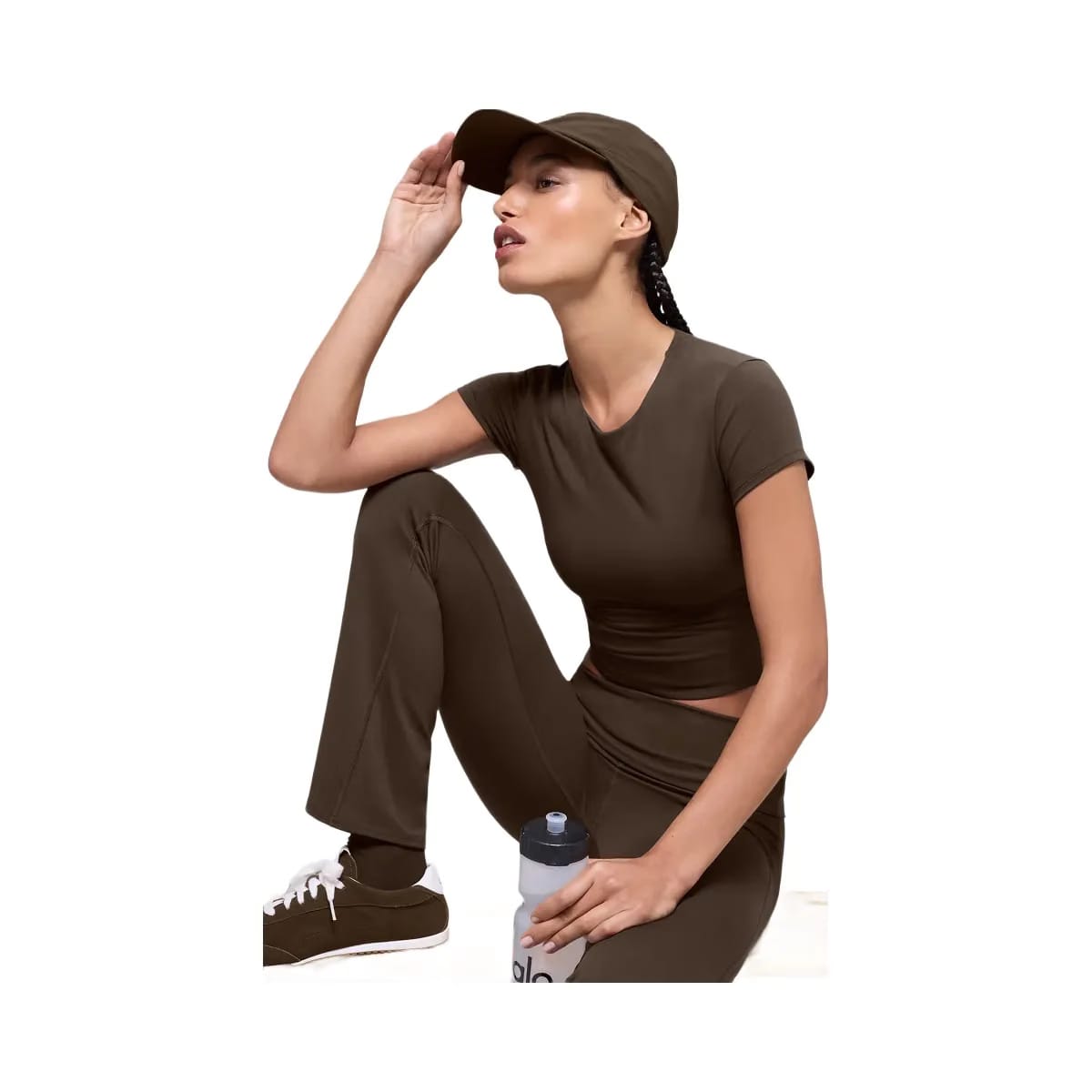 Alo Women's ALO Softsculpt 7/8 Foldover Flare Legging - Espresso