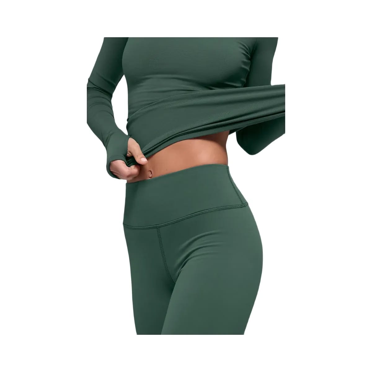 Alo Women's Airbrush Winter Warm High-Waist Nocturne Legging - Clover Green